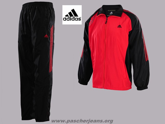 survetement adidas noir et rouge homme