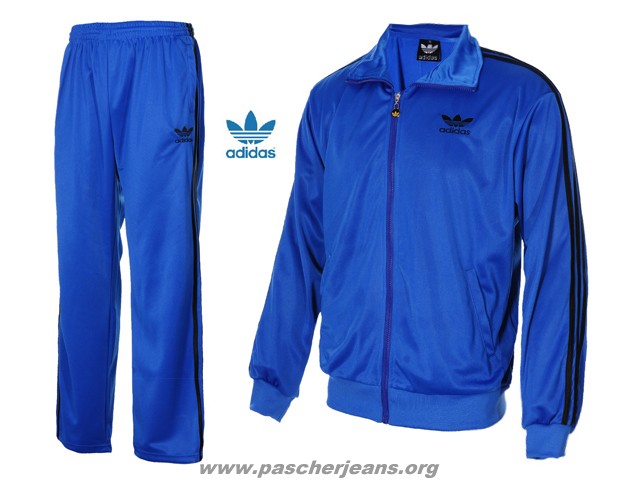 survetement adidas bleu blanc